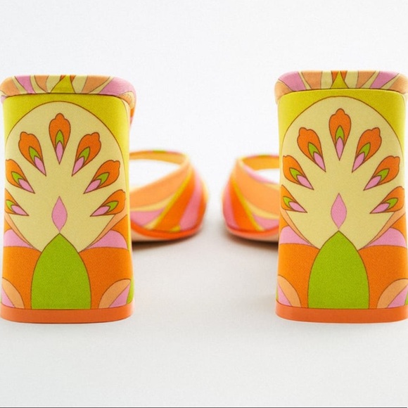 ZARA Printed Heeled Sandals BNWT - Picture 5 of 6